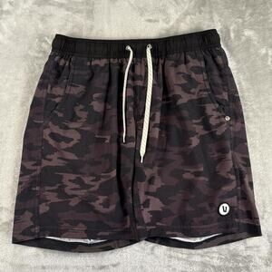 Vuori Kore Shorts Camo Lined Gym Performance Black Espresso Mens waist Size 30